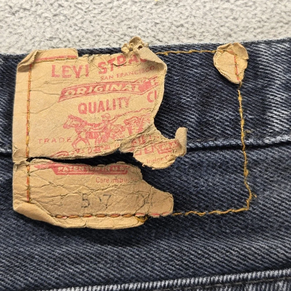 Levis 507 Jeans‎ Mens Black Dark Wash Straight Zip Fly Fits 32x32